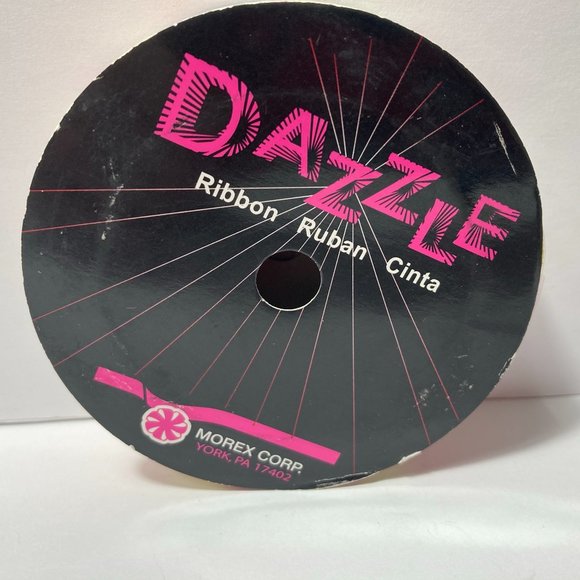 Pink Yellow Ribbed Ribbon Glitter Dots - Picture 12 of 14